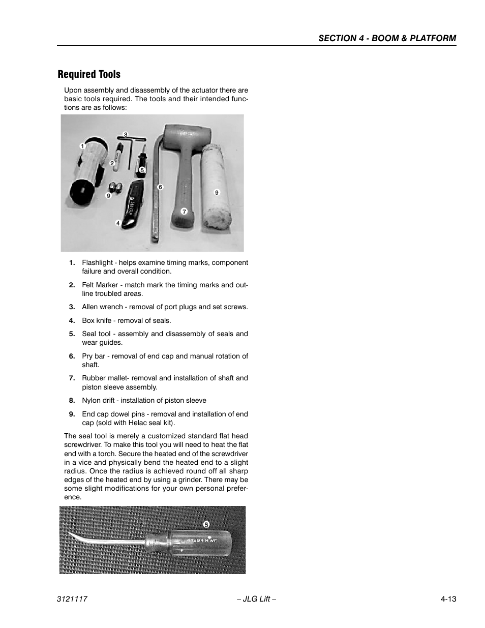 Required tools | JLG M600 ANSI Service Manual User Manual | Page 123 / 222