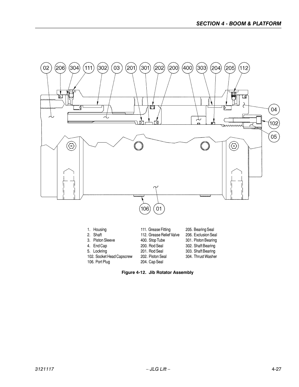 Jib rotator assembly -27 | JLG M600 ANSI Service Manual User Manual | Page 137 / 222