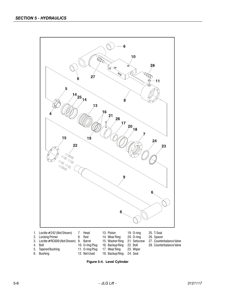 Level cylinder -6 | JLG M600 ANSI Service Manual User Manual | Page 150 / 222