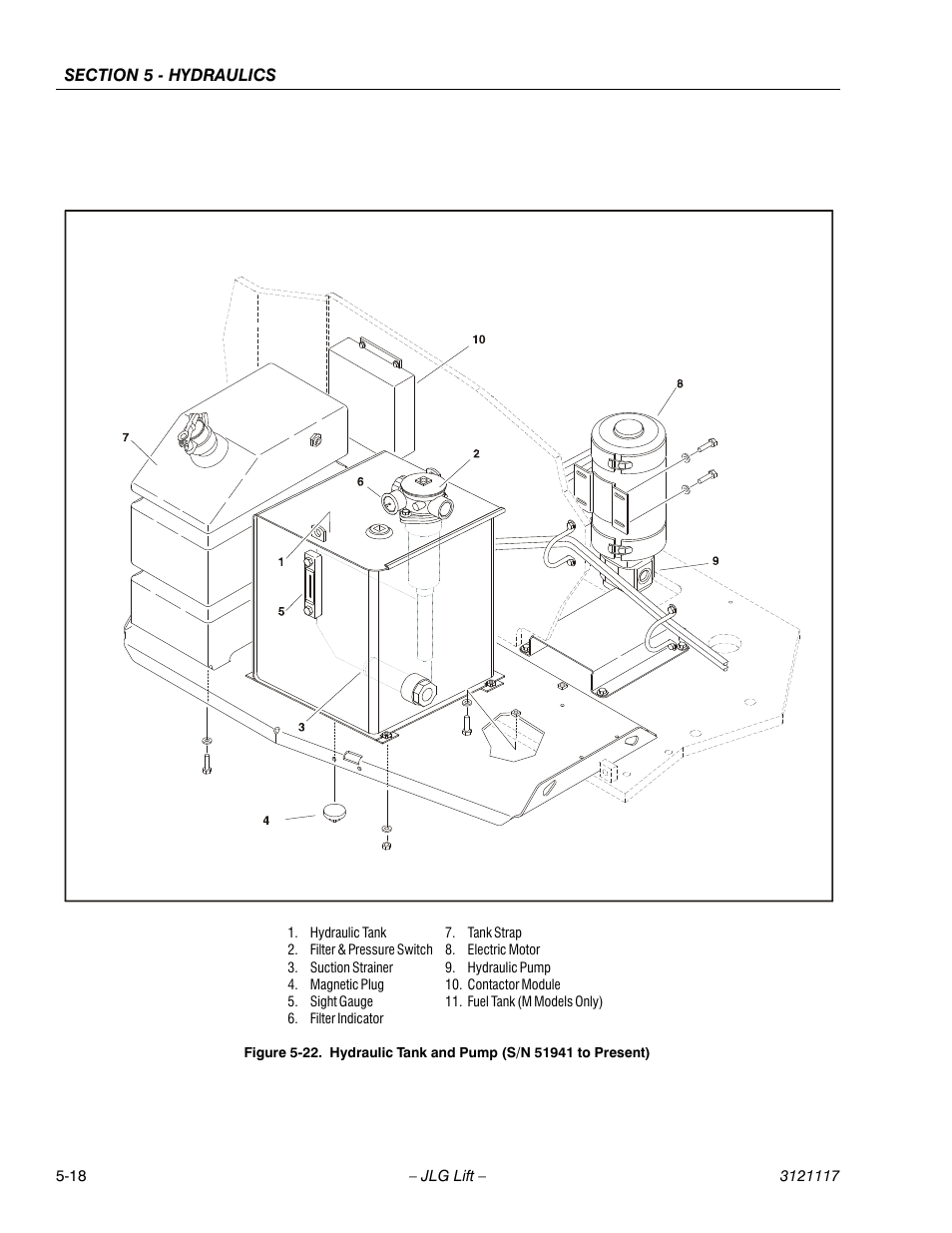 Hydraulic tank and pump (s/n 51941 to present) -18 | JLG M600 ANSI Service Manual User Manual | Page 162 / 222