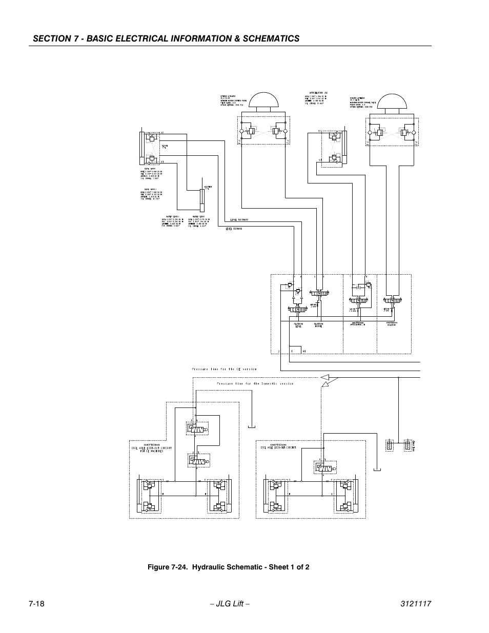 Hydraulic schematic - sheet 1 of 2 -18 | JLG M600 ANSI Service Manual User Manual | Page 218 / 222