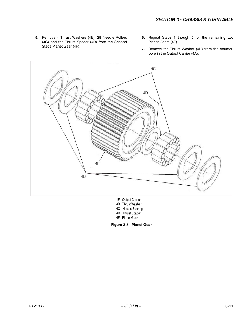 Planet gear -11 | JLG M600 ANSI Service Manual User Manual | Page 49 / 222