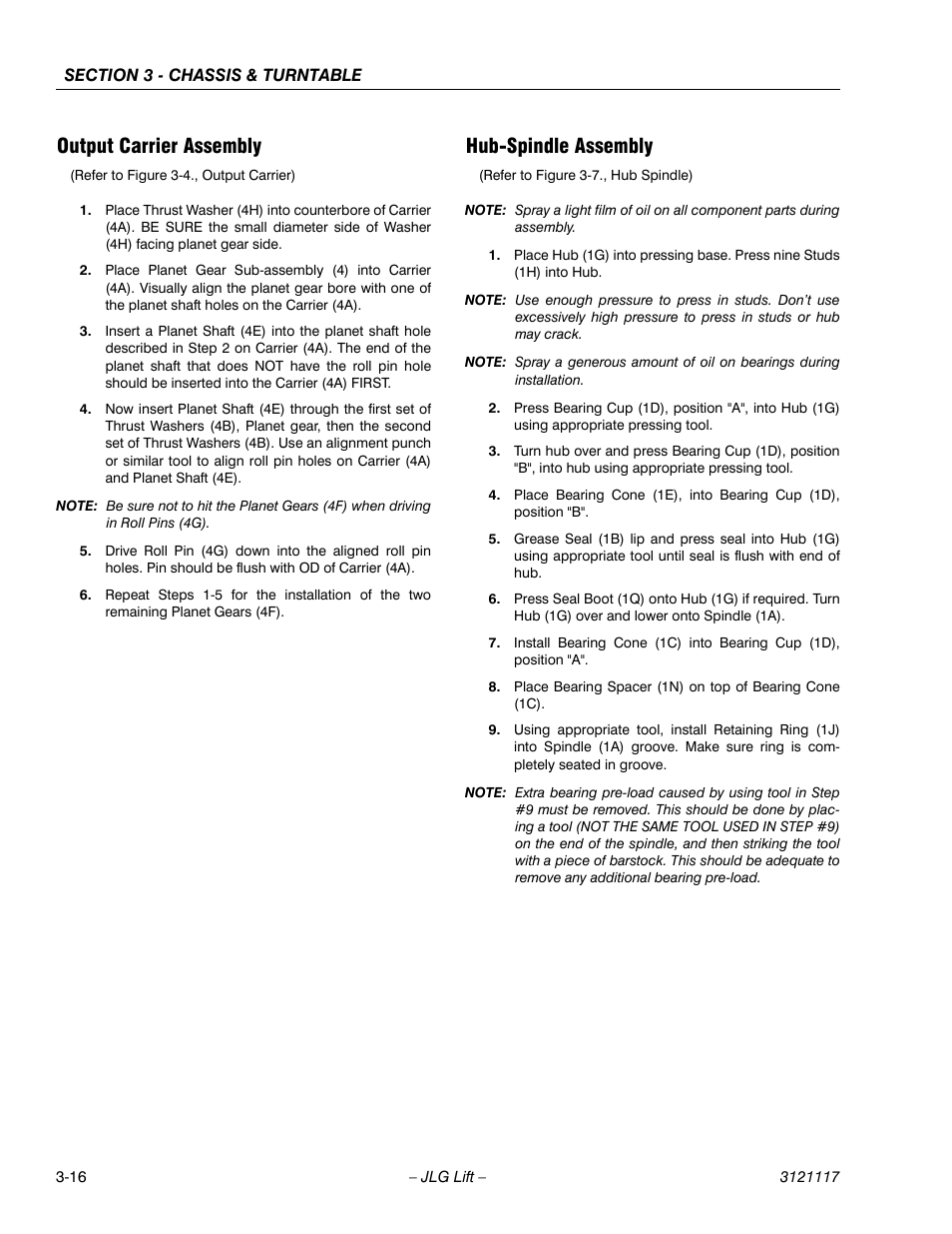 Output carrier assembly, Hub-spindle assembly | JLG M600 ANSI Service Manual User Manual | Page 54 / 222