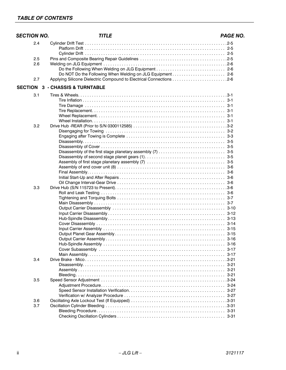 JLG M600 ANSI Service Manual User Manual | Page 6 / 222