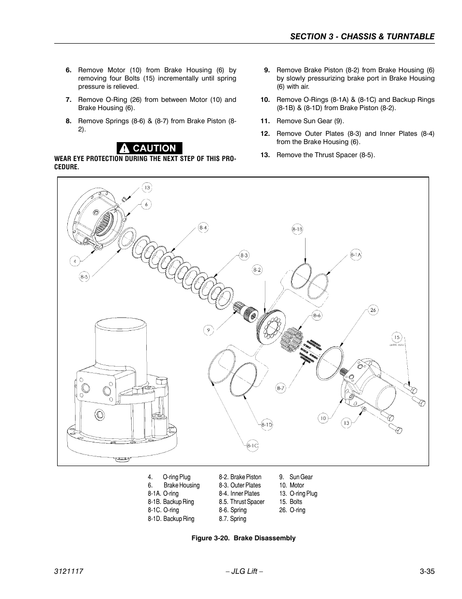 Brake disassembly -35 | JLG M600 ANSI Service Manual User Manual | Page 73 / 222