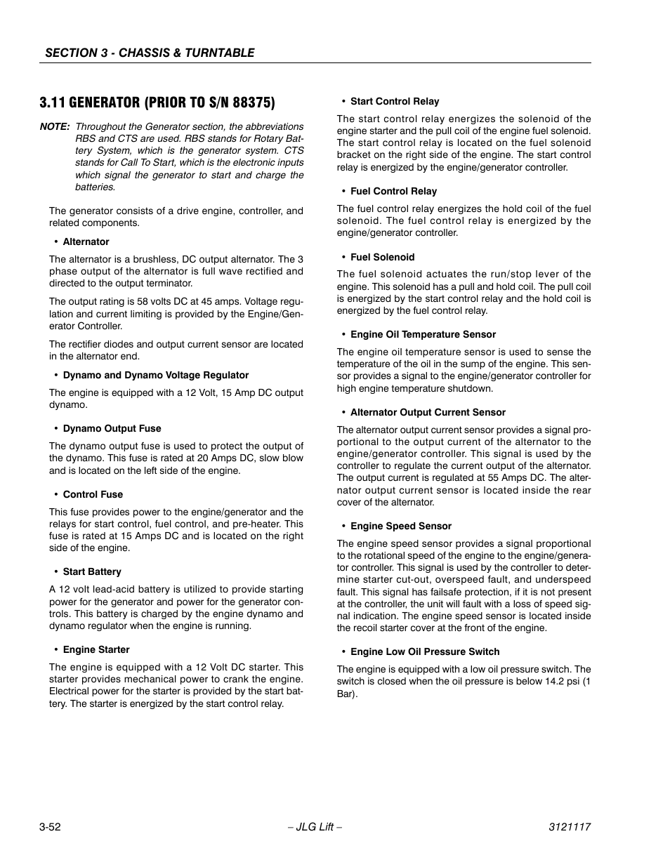 11 generator (prior to s/n 88375) | JLG M600 ANSI Service Manual User Manual | Page 90 / 222