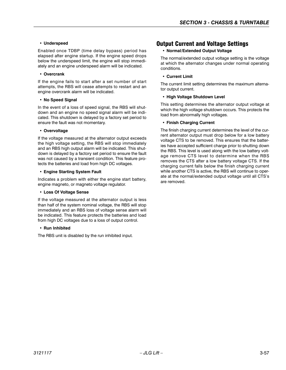 Output current and voltage settings | JLG M600 ANSI Service Manual User Manual | Page 95 / 222