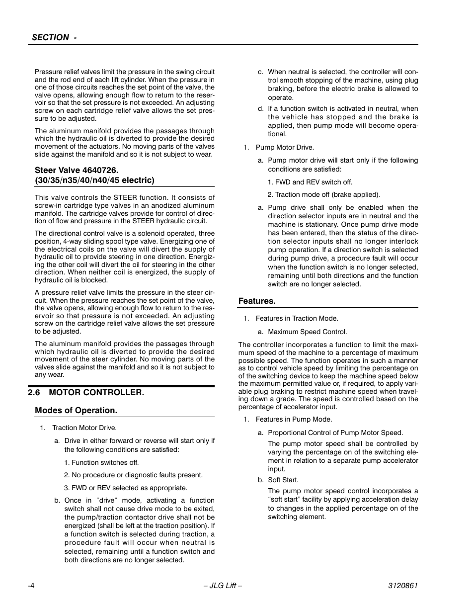 6 motor controller, Motor controller -4 | JLG 45e Service Manual User Manual | Page 30 / 98