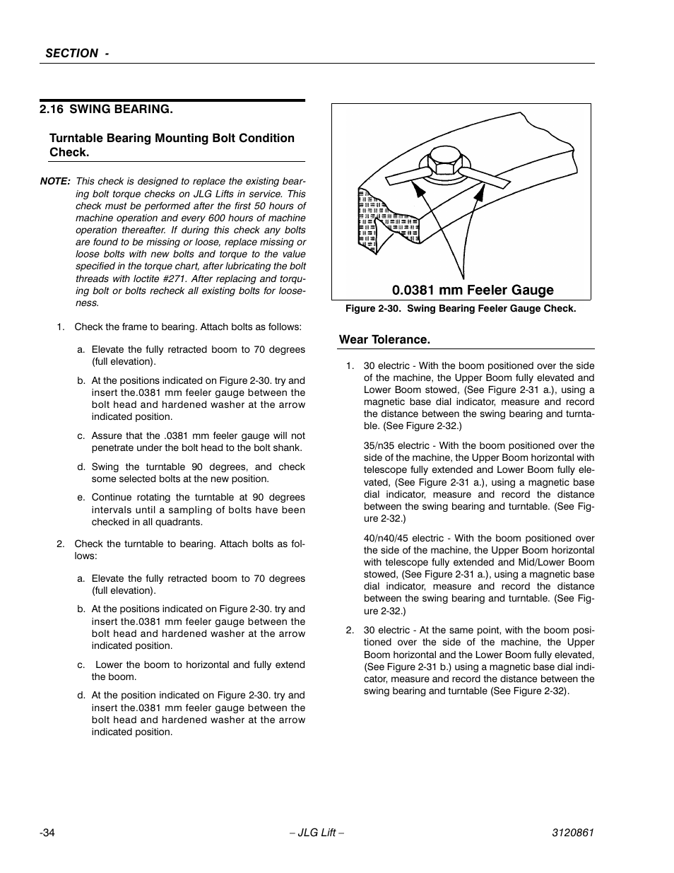 16 swing bearing, Swing bearing -35 | JLG 45e Service Manual User Manual | Page 60 / 98