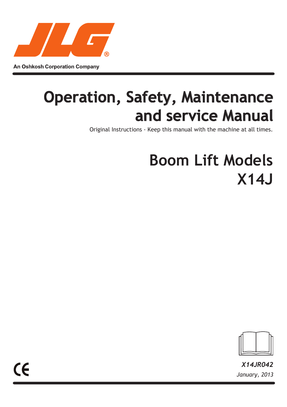 JLG X14J Operator Manual User Manual | 169 pages