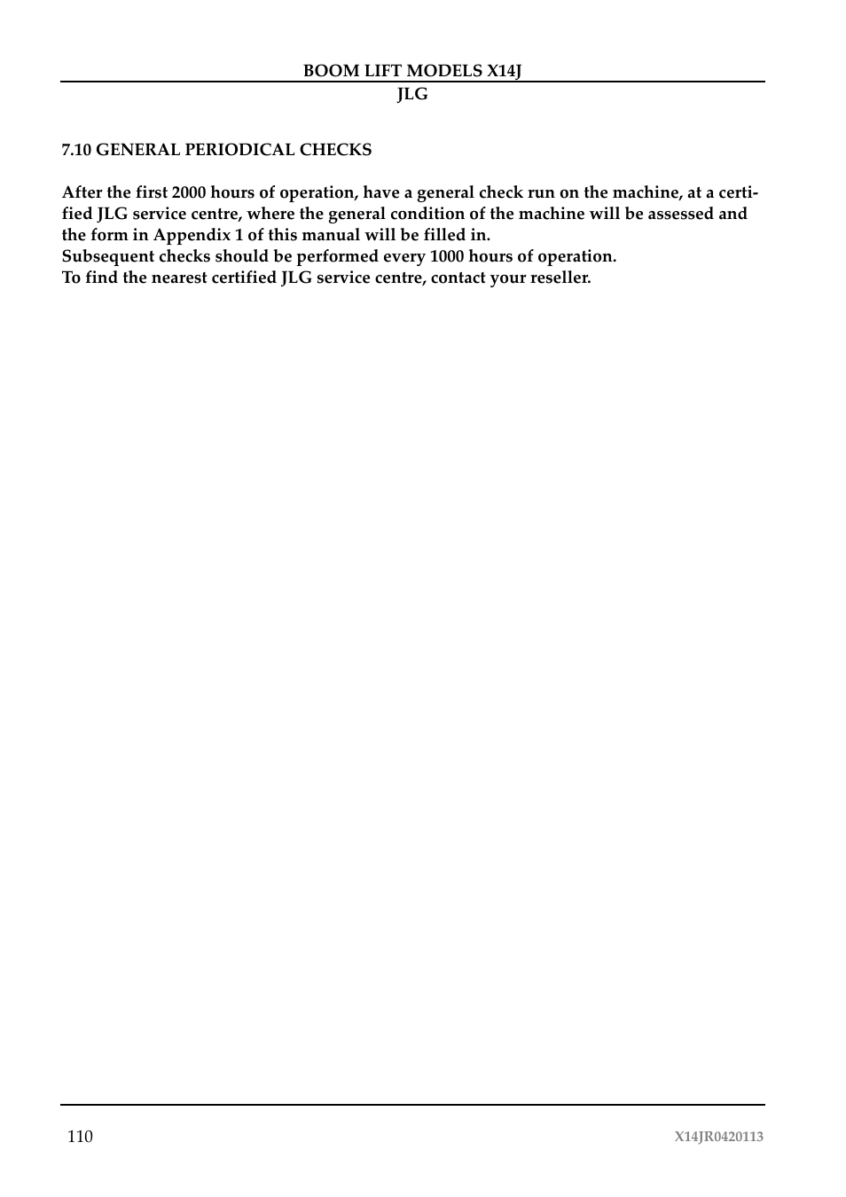 JLG X14J Operator Manual User Manual | Page 114 / 169