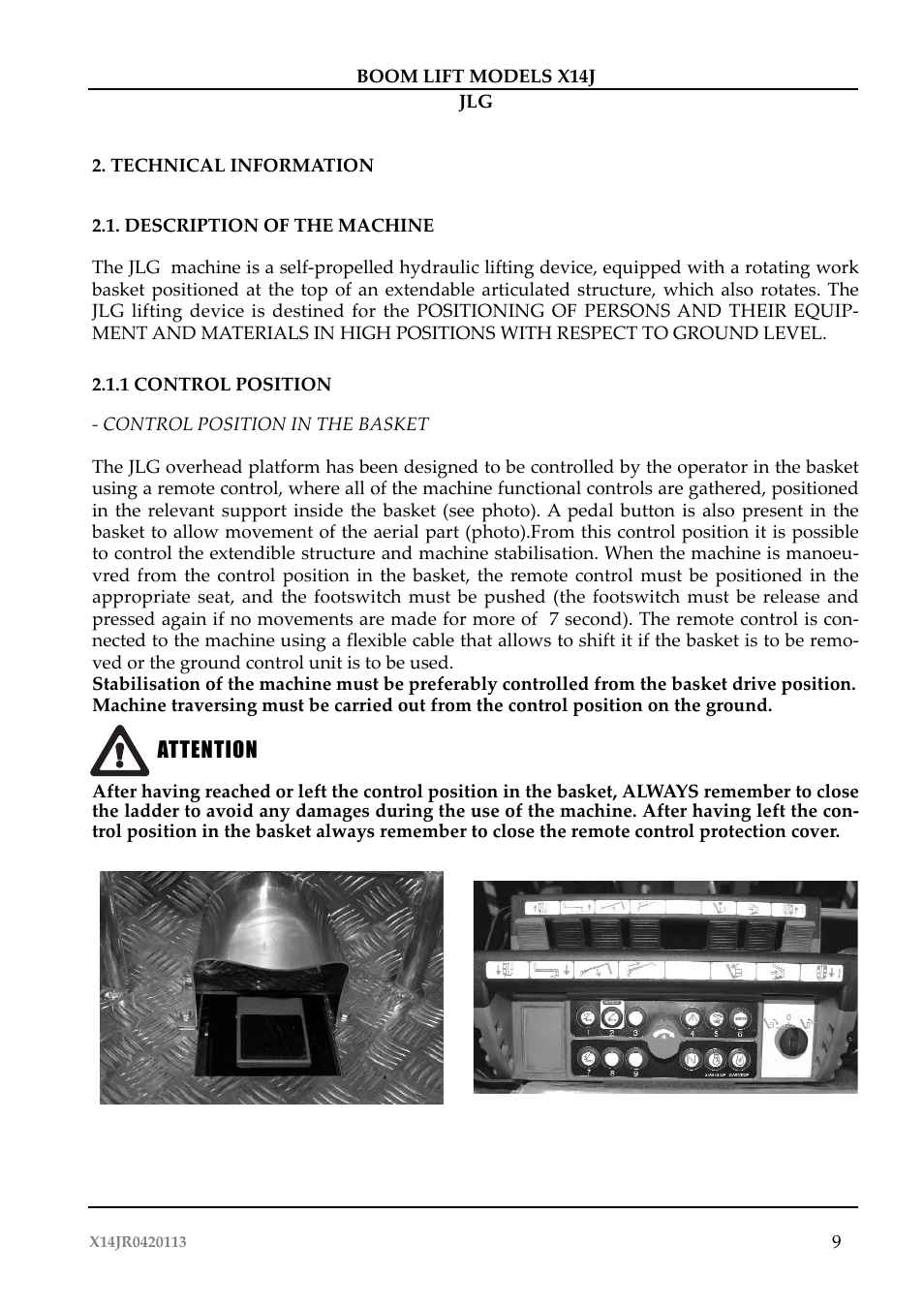 JLG X14J Operator Manual User Manual | Page 13 / 169
