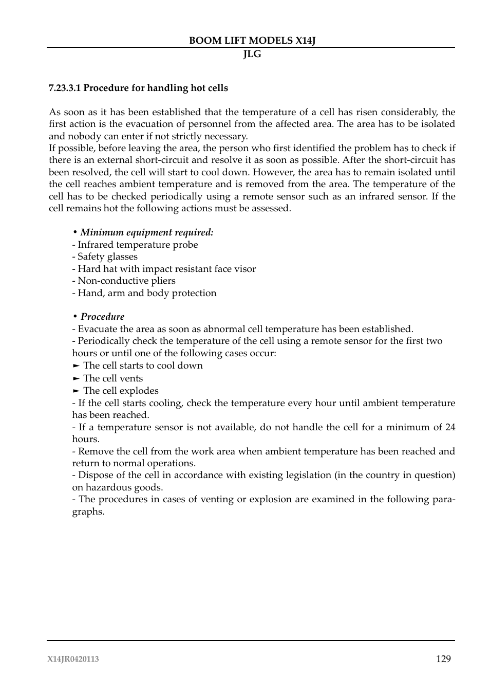 JLG X14J Operator Manual User Manual | Page 133 / 169