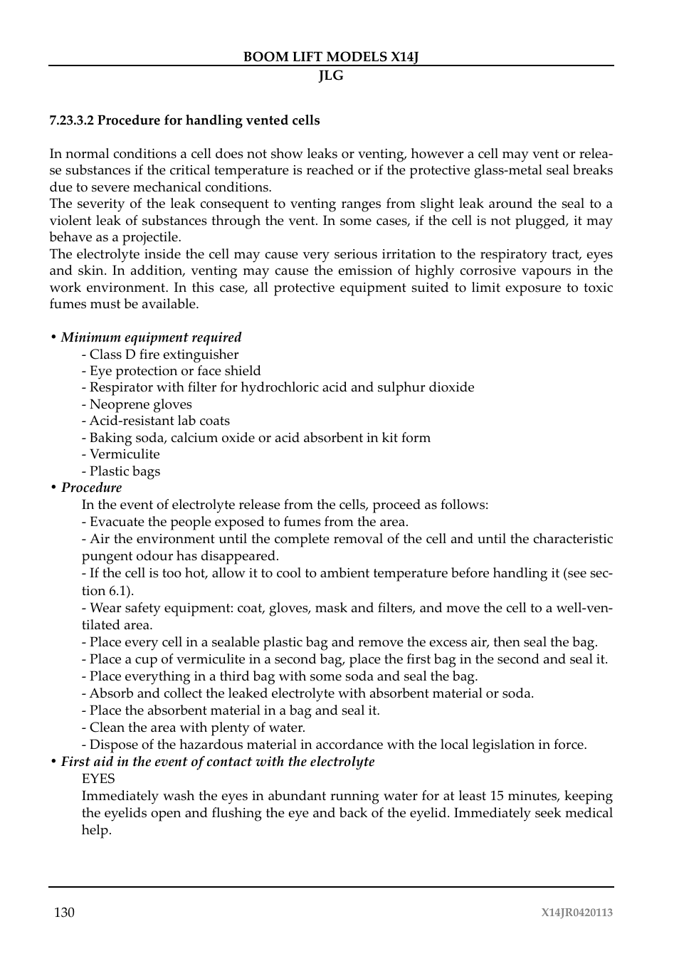 JLG X14J Operator Manual User Manual | Page 134 / 169