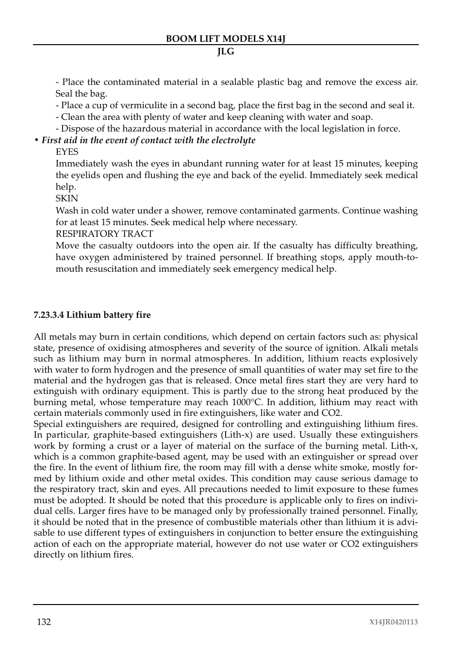 JLG X14J Operator Manual User Manual | Page 136 / 169