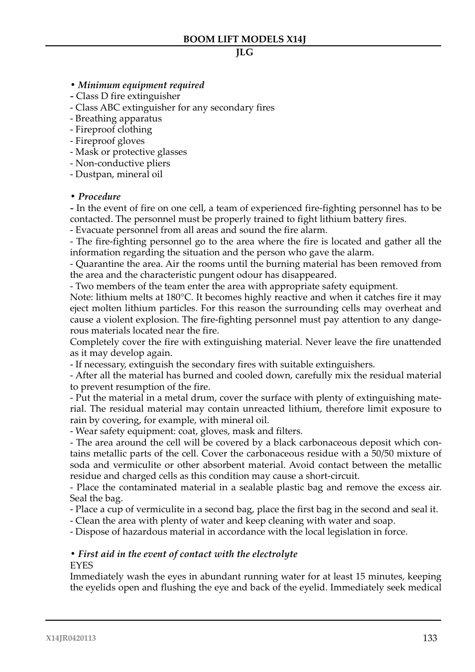 JLG X14J Operator Manual User Manual | Page 137 / 169
