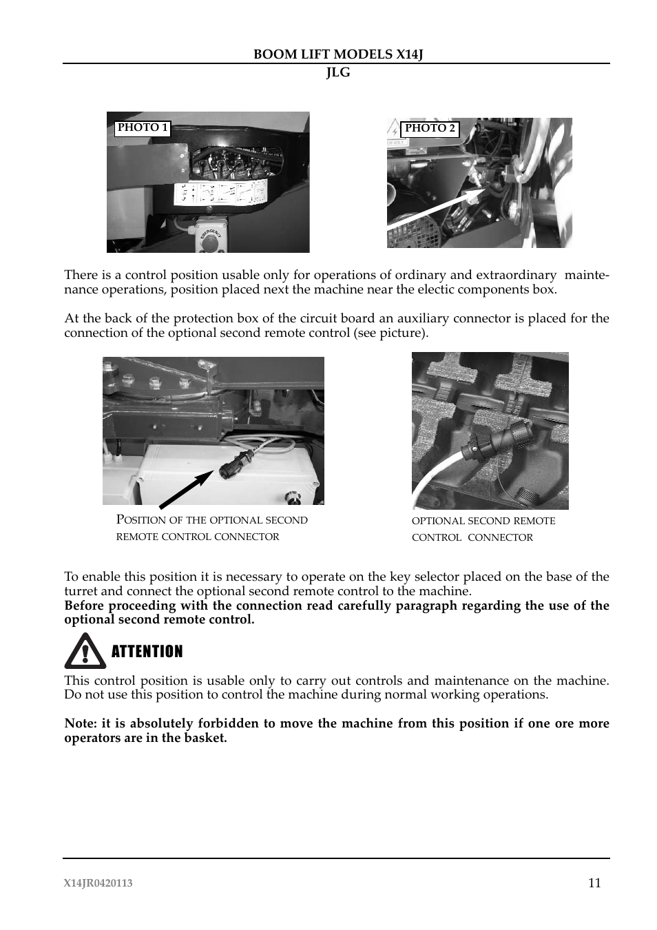 Attenzione, Attention | JLG X14J Operator Manual User Manual | Page 15 / 169