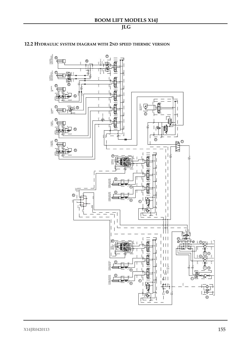 Ydraulic system diagram with, Nd speed thermic version | JLG X14J Operator Manual User Manual | Page 159 / 169