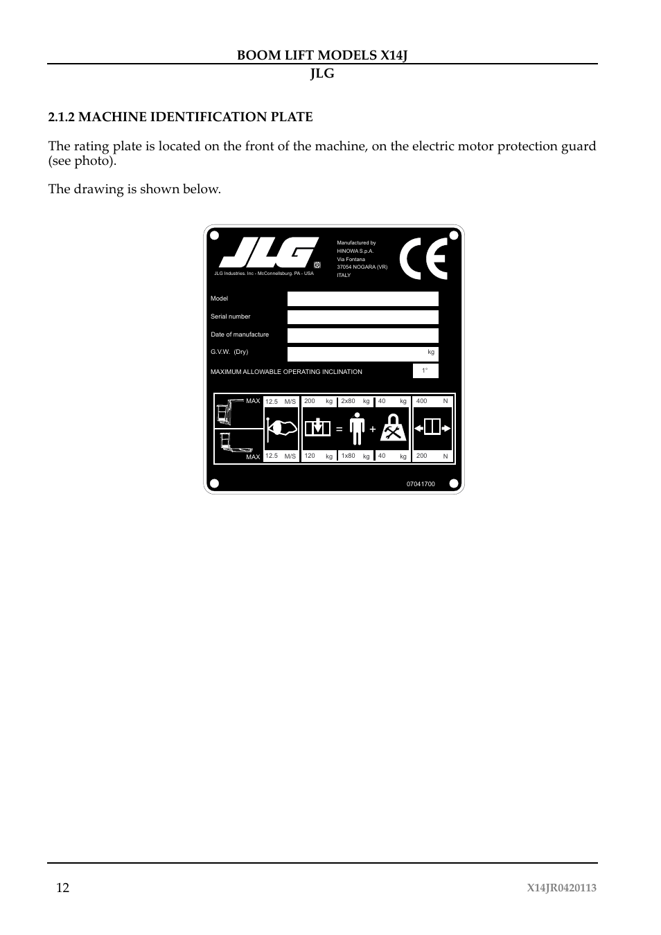 JLG X14J Operator Manual User Manual | Page 16 / 169