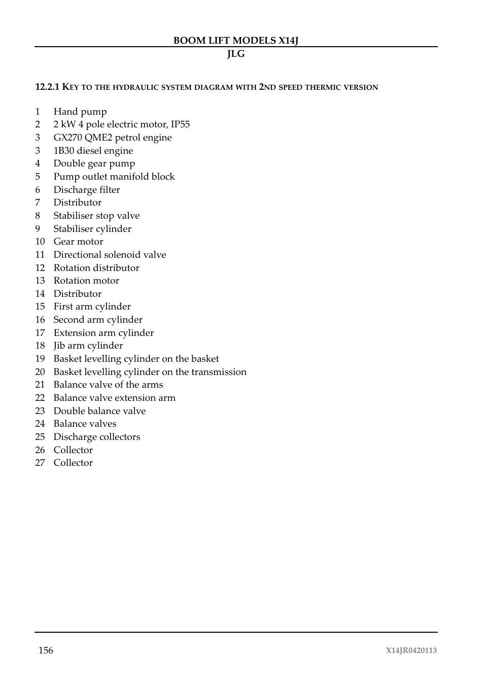 JLG X14J Operator Manual User Manual | Page 160 / 169