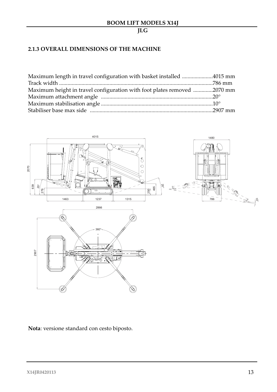 13 boom lift models x14j jlg | JLG X14J Operator Manual User Manual | Page 17 / 169