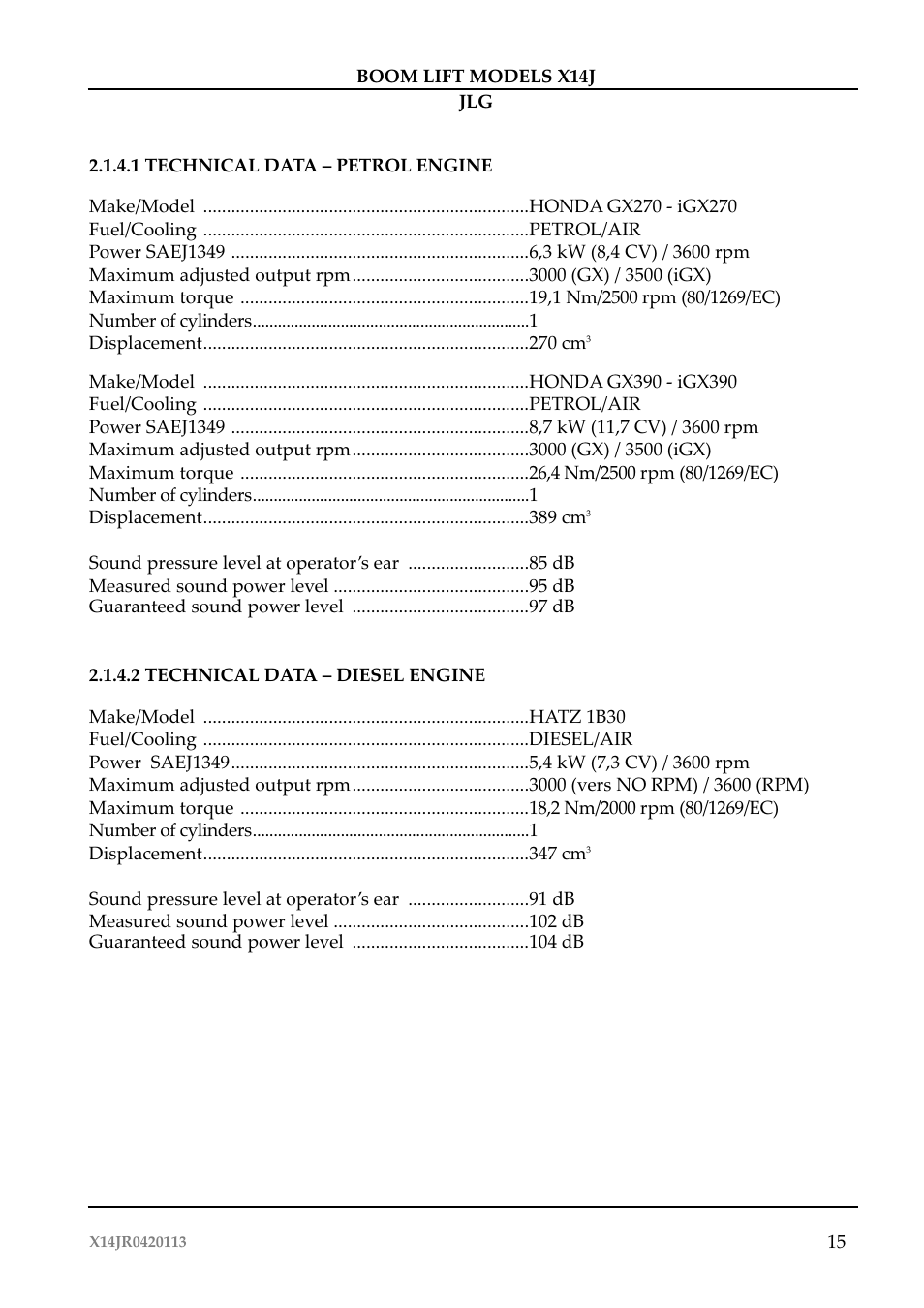 JLG X14J Operator Manual User Manual | Page 19 / 169