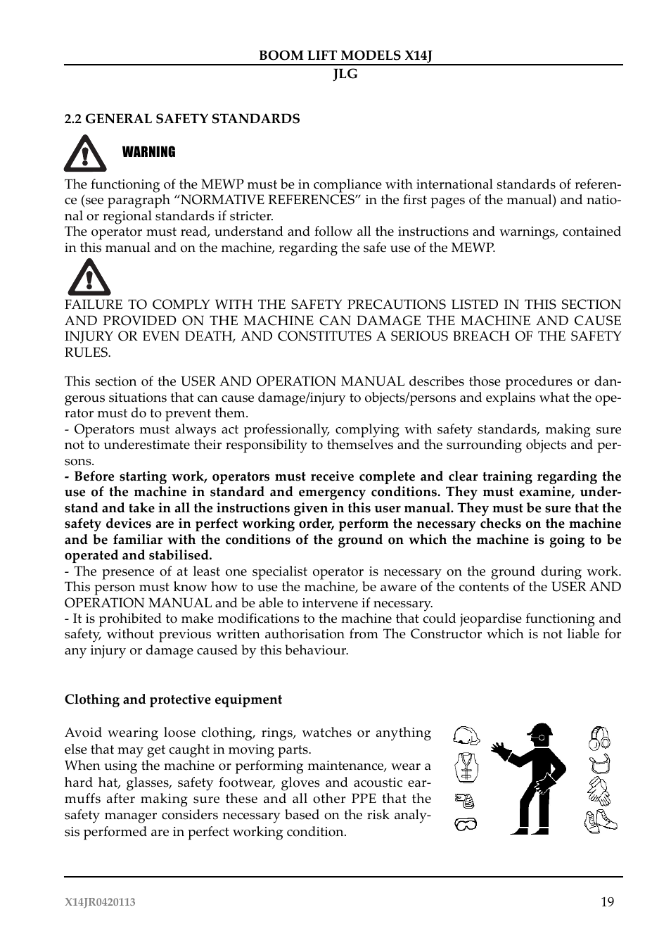JLG X14J Operator Manual User Manual | Page 23 / 169