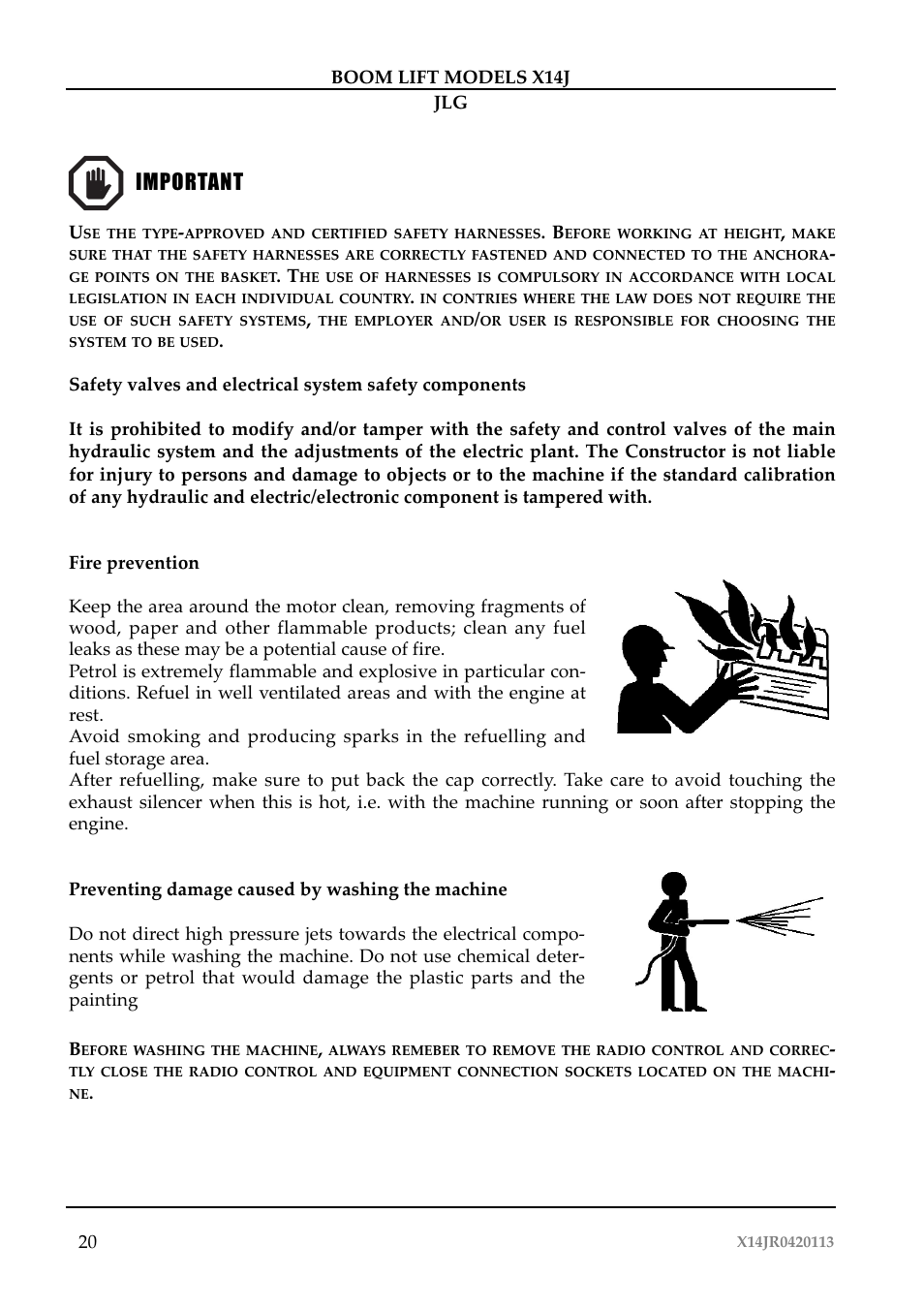 Importante important | JLG X14J Operator Manual User Manual | Page 24 / 169