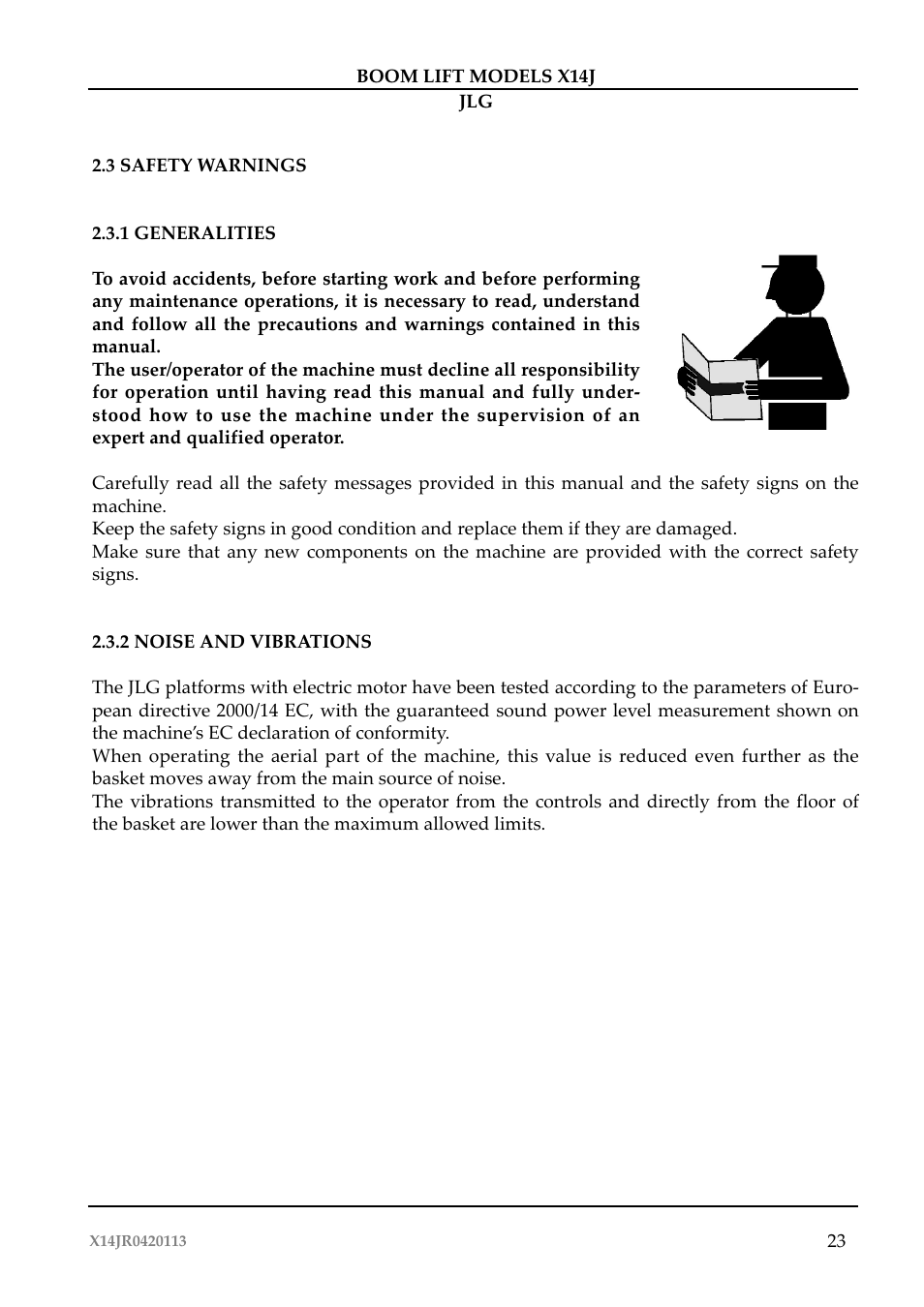 JLG X14J Operator Manual User Manual | Page 27 / 169