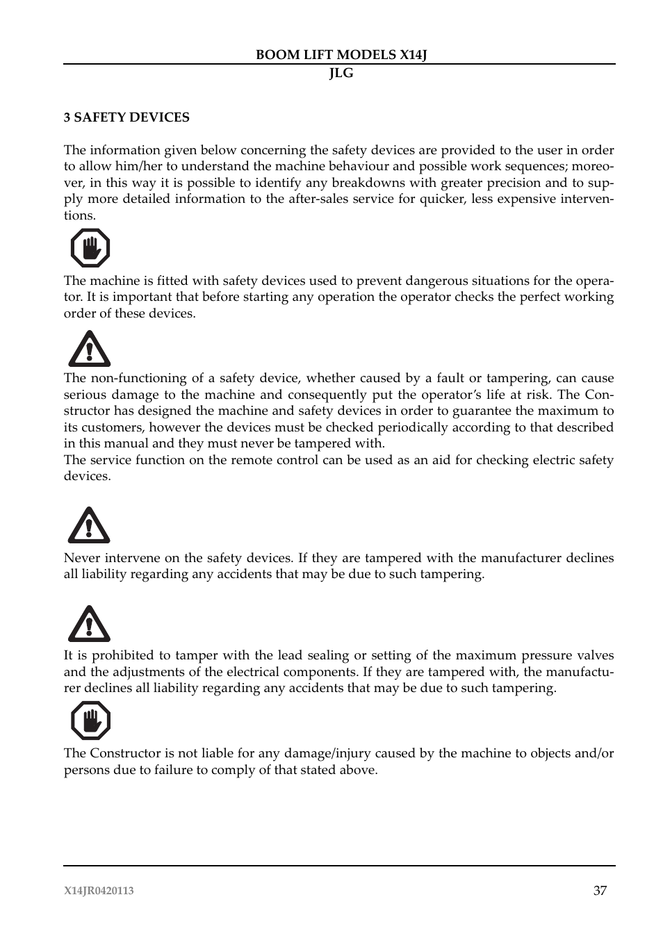 JLG X14J Operator Manual User Manual | Page 41 / 169