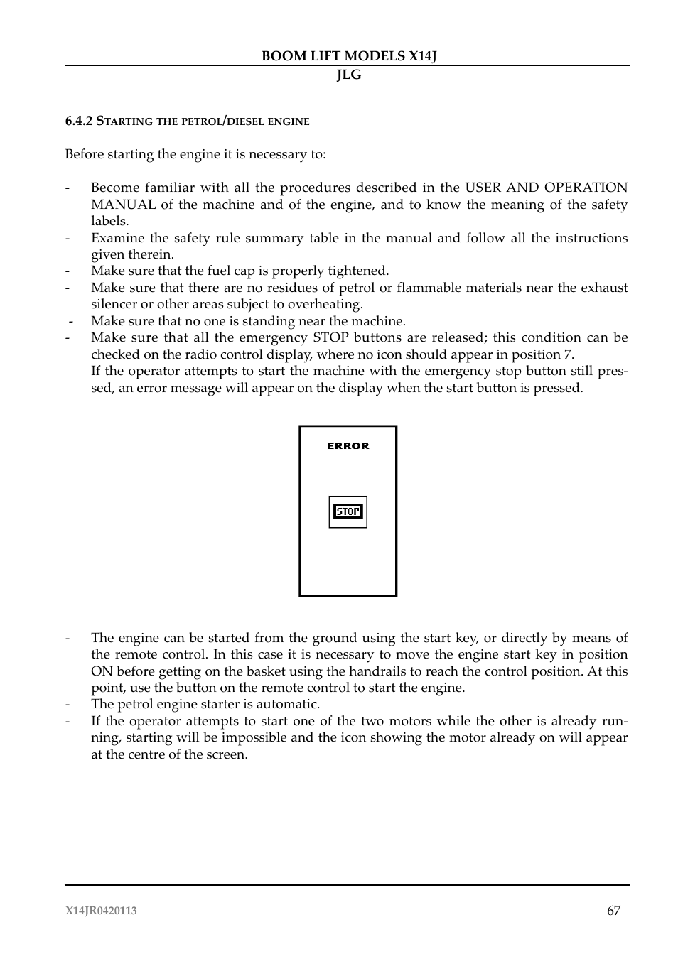 JLG X14J Operator Manual User Manual | Page 71 / 169
