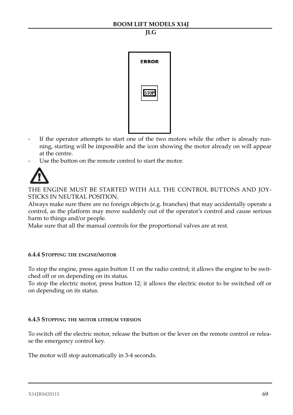 JLG X14J Operator Manual User Manual | Page 73 / 169