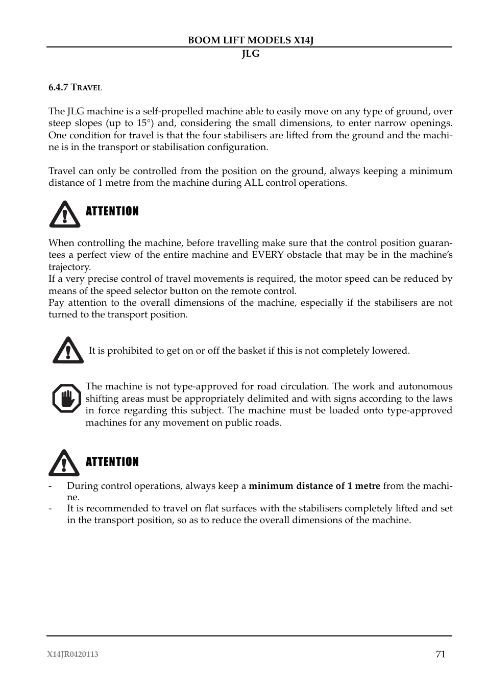 JLG X14J Operator Manual User Manual | Page 75 / 169