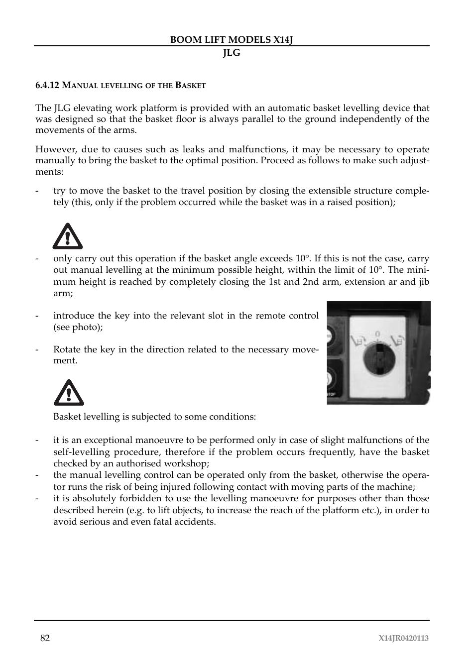 JLG X14J Operator Manual User Manual | Page 86 / 169