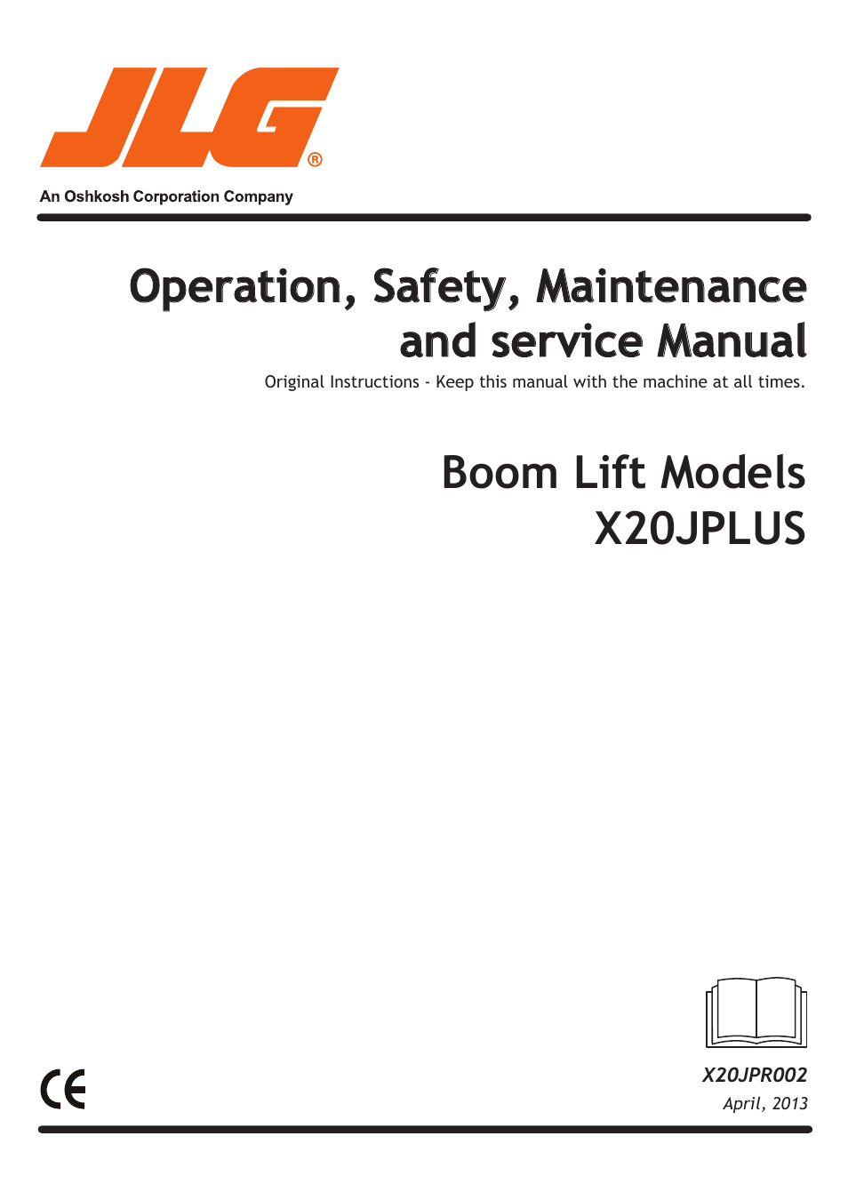 JLG X20J Plus Operator Manual User Manual | 178 pages
