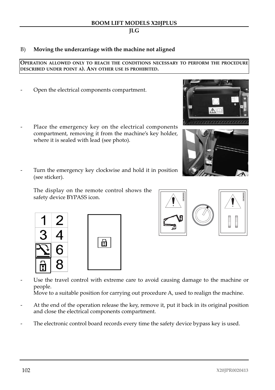 JLG X20J Plus Operator Manual User Manual | Page 106 / 178