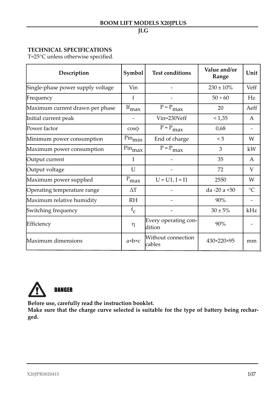 JLG X20J Plus Operator Manual User Manual | Page 111 / 178