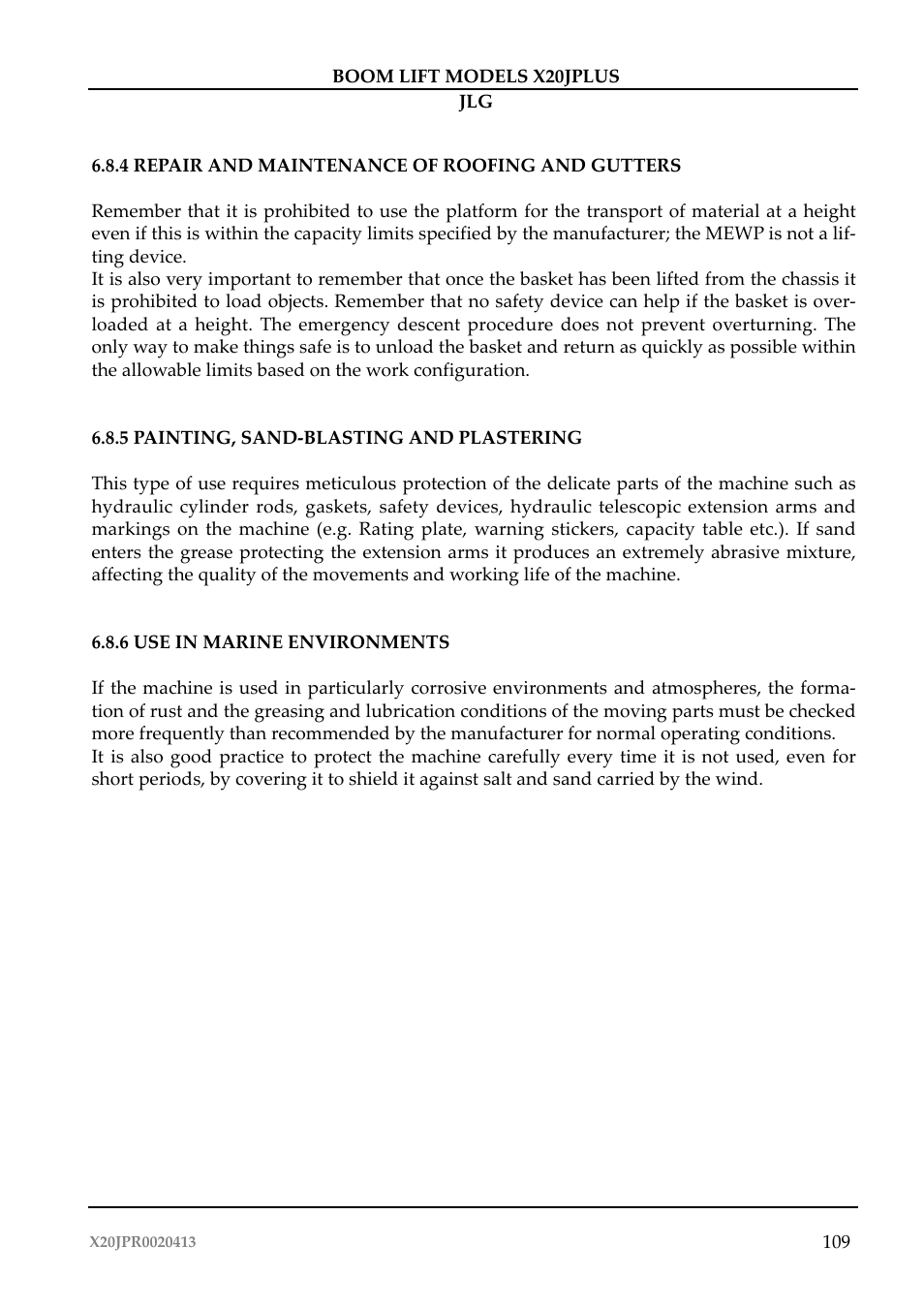 JLG X20J Plus Operator Manual User Manual | Page 113 / 178