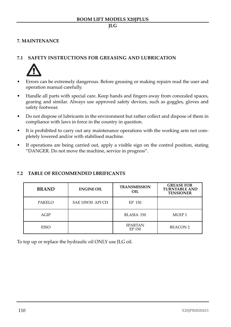 JLG X20J Plus Operator Manual User Manual | Page 114 / 178