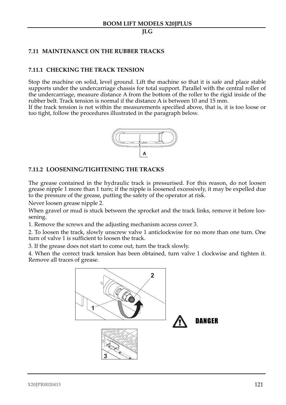 Danger | JLG X20J Plus Operator Manual User Manual | Page 125 / 178