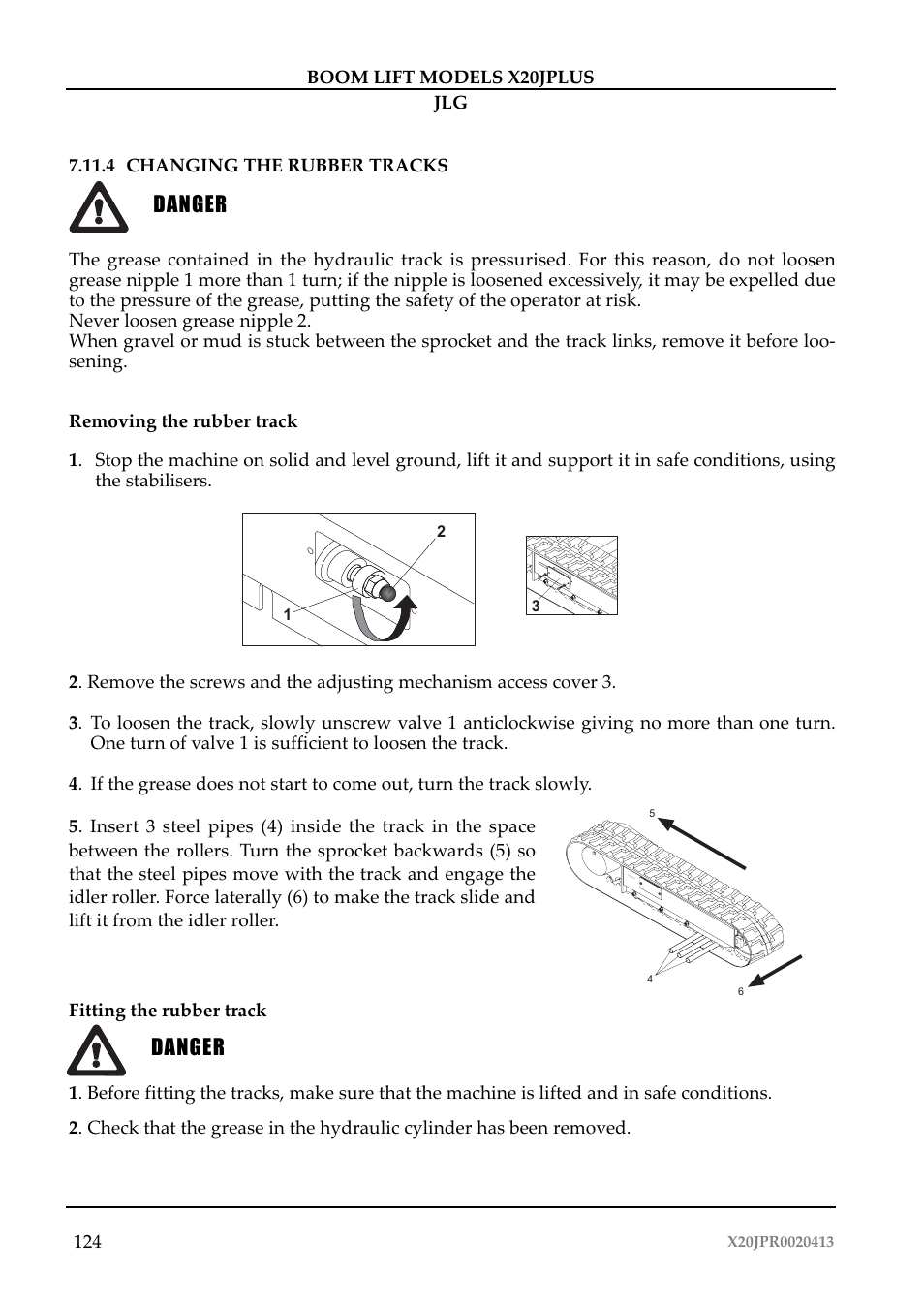 Pericolo, Danger | JLG X20J Plus Operator Manual User Manual | Page 128 / 178