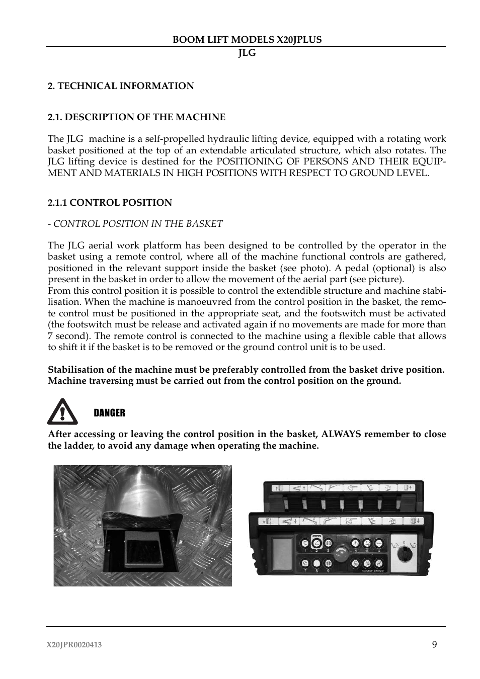 JLG X20J Plus Operator Manual User Manual | Page 13 / 178