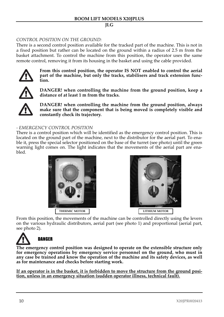 Attenzione | JLG X20J Plus Operator Manual User Manual | Page 14 / 178