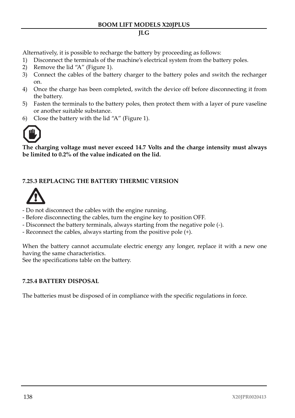 JLG X20J Plus Operator Manual User Manual | Page 142 / 178