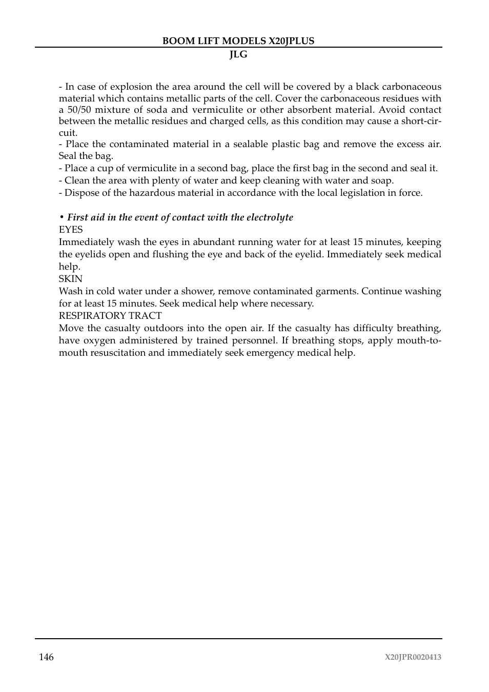 JLG X20J Plus Operator Manual User Manual | Page 150 / 178