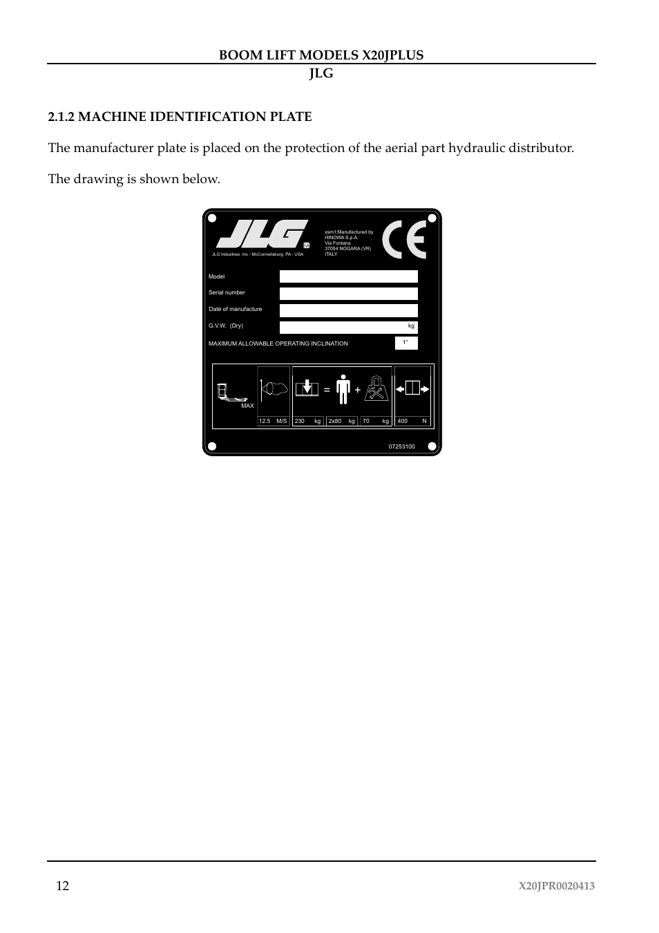 12 boom lift models x20jplus jlg | JLG X20J Plus Operator Manual User Manual | Page 16 / 178