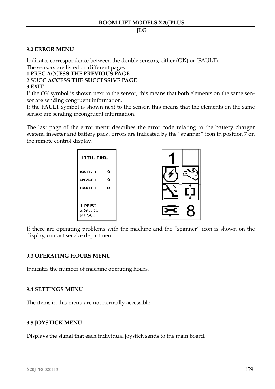 JLG X20J Plus Operator Manual User Manual | Page 163 / 178