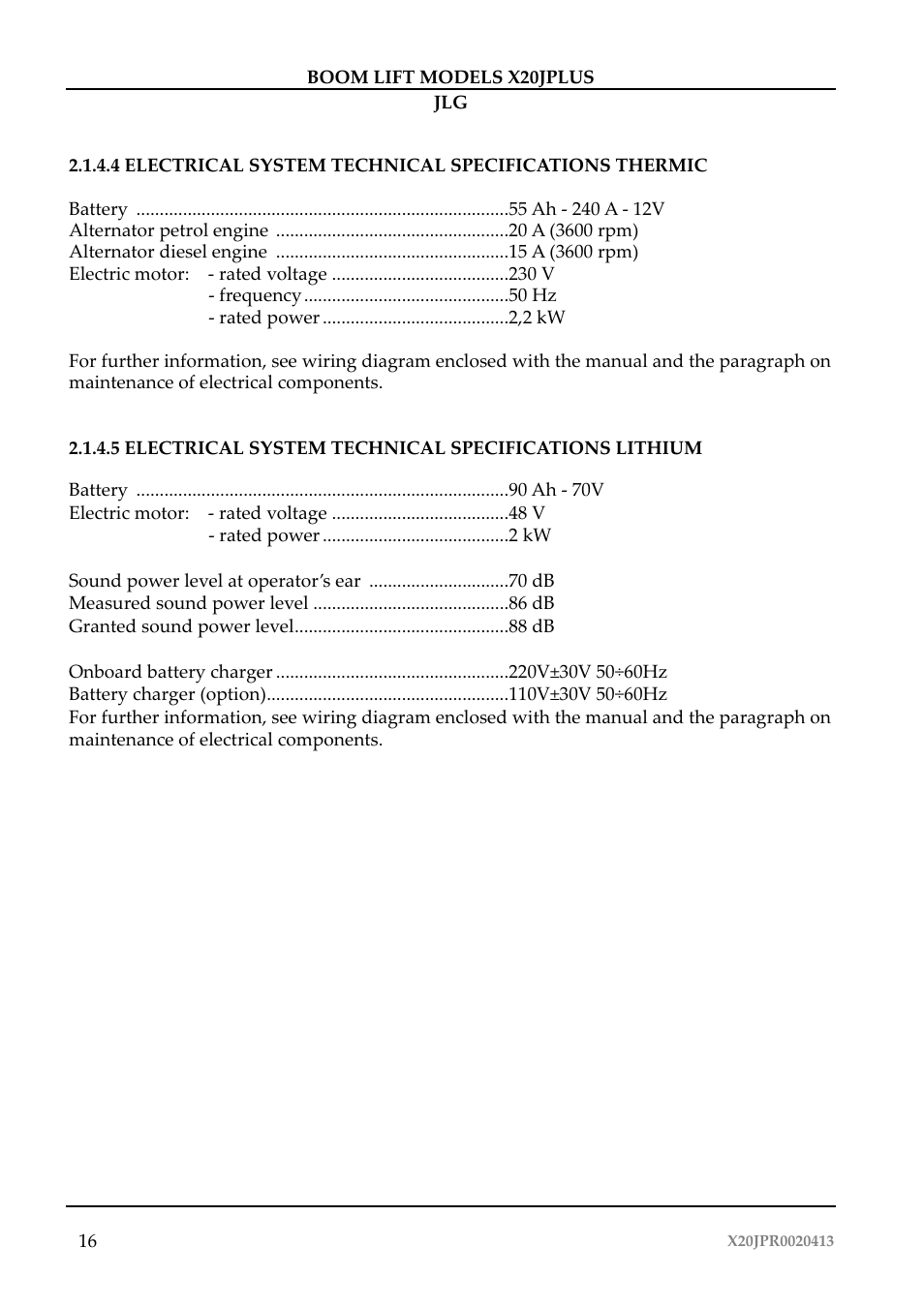 JLG X20J Plus Operator Manual User Manual | Page 20 / 178