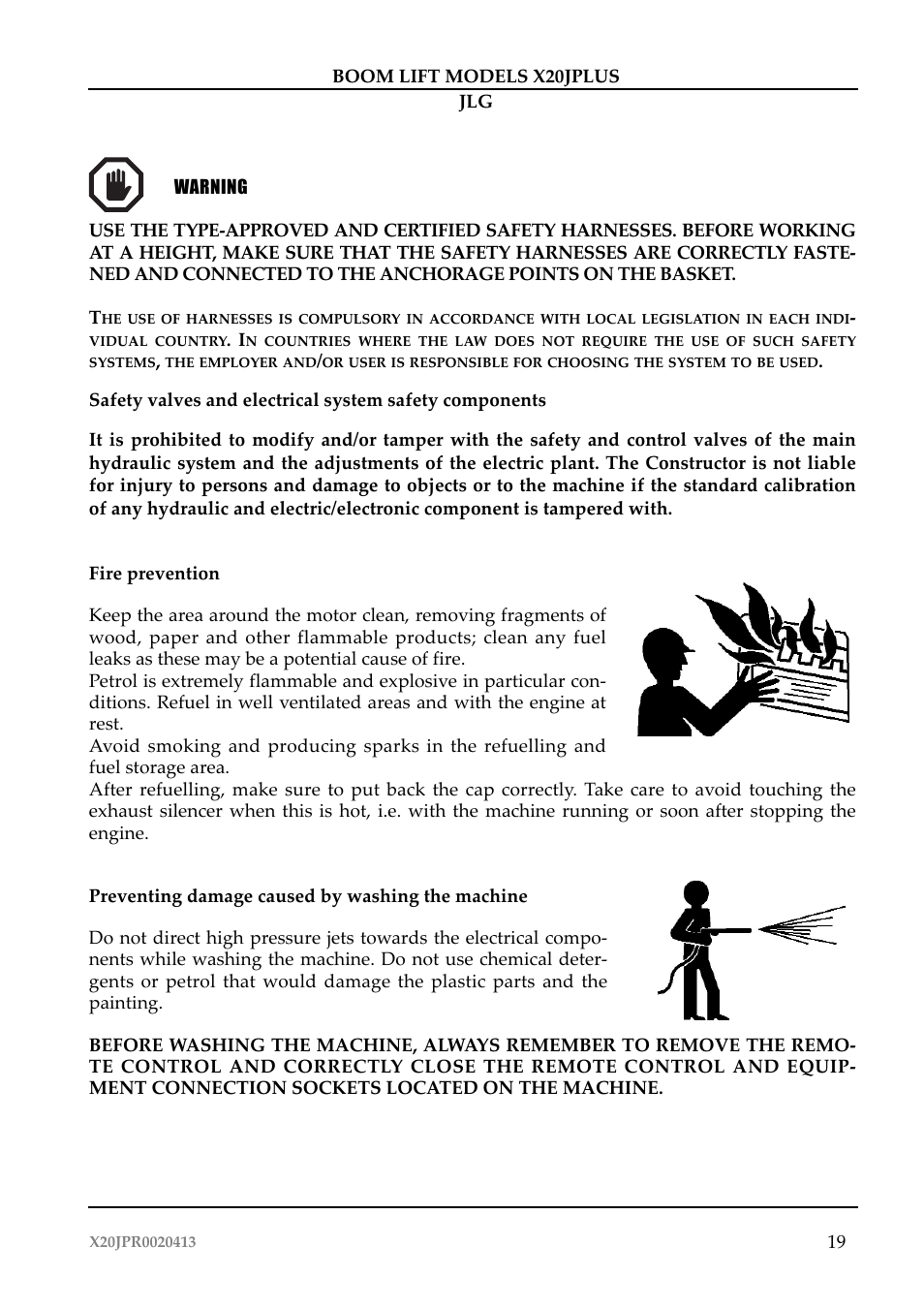 Importante | JLG X20J Plus Operator Manual User Manual | Page 23 / 178