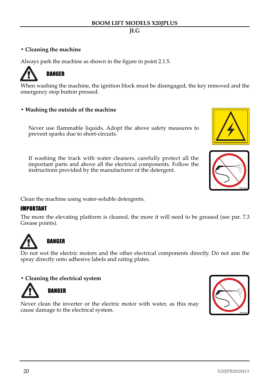 Attenzione | JLG X20J Plus Operator Manual User Manual | Page 24 / 178